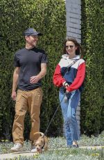 LILY COLLINS and Charlie McDowell Out with Their Dog in Beverly Hills 04/07/2020
