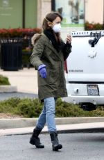 LILY COLLINS Leaves a Grocery Store in Los Angeles 04/09/2020