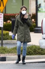 LILY COLLINS Leaves a Grocery Store in Los Angeles 04/09/2020