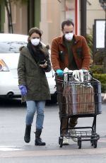 LILY COLLINS Leaves a Grocery Store in Los Angeles 04/09/2020