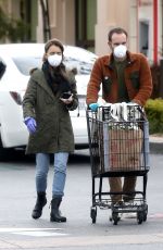 LILY COLLINS Leaves a Grocery Store in Los Angeles 04/09/2020