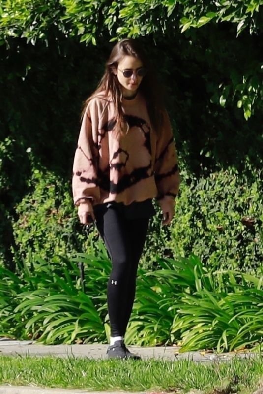 LILY COLLINS Out and About in Beverly Hills 04/07/2020