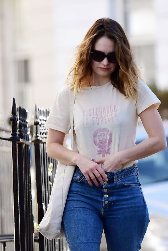 LILY JAMES in Denim Out and About in London 04/05/2020