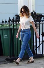 LILY JAMES in Denim Out and About in London 04/05/2020