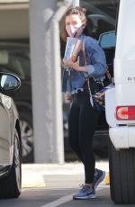 LUCY HALE Gets Coffee at Starbucks Drive-thru in Los Angeles 04/23/2020