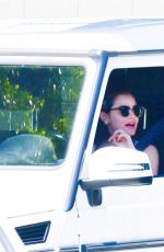 LUCY HALE Gets Coffee at Starbucks Drive-thru in Los Angeles 04/23/2020