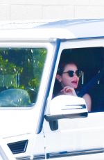 LUCY HALE Gets Coffee at Starbucks Drive-thru in Los Angeles 04/23/2020