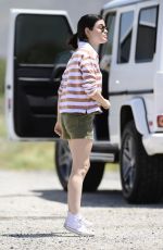 LUCY HALE in Shorts Out in Los Angeles 04/26/2020