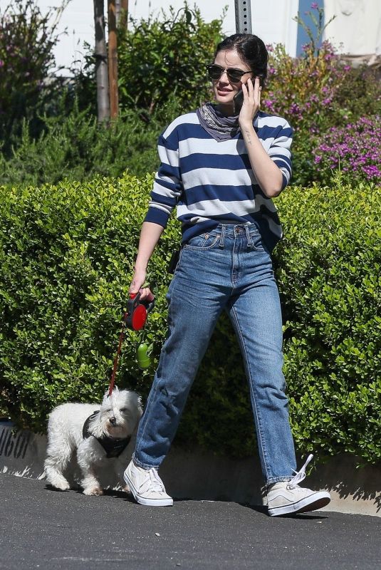 LUCY HALE Out with Elvis in Los Angeles 04/21/2020