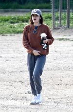 LUCY HALE Out with Her Dog at a Park in Los Angeles 04/02/2020