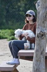 LUCY HALE Out with Her Dog at a Park in Los Angeles 04/02/2020