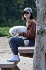 LUCY HALE Out with Her Dog at a Park in Los Angeles 04/02/2020