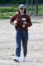 LUCY HALE Out with Her Dog at a Park in Los Angeles 04/02/2020
