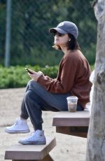 LUCY HALE Out with Her Dog at a Park in Los Angeles 04/02/2020