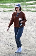 LUCY HALE Out with Her Dog at a Park in Los Angeles 04/02/2020