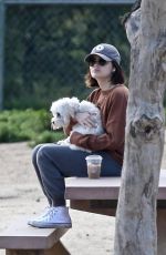 LUCY HALE Out with Her Dog at a Park in Los Angeles 04/02/2020