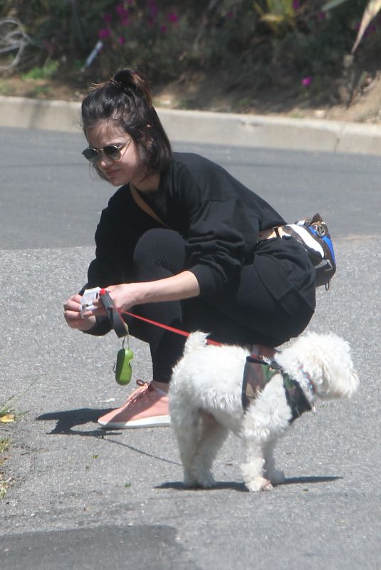 LUCY HALE Out with Her Dog Elvis in Los Angeles 04/01/2020