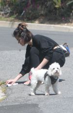 LUCY HALE Out with Her Dog Elvis in Los Angeles 04/01/2020