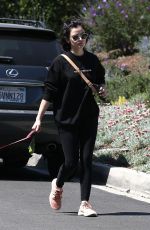 LUCY HALE Out with Her Dog Elvis in Los Angeles 04/01/2020