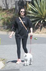 LUCY HALE Out with Her Dog Elvis in Los Angeles 04/01/2020