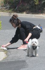 LUCY HALE Out with Her Dog Elvis in Los Angeles 04/01/2020