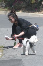 LUCY HALE Out with Her Dog Elvis in Los Angeles 04/01/2020