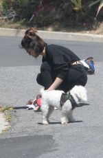 LUCY HALE Out with Her Dog Elvis in Los Angeles 04/01/2020