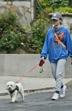 LUCY HALE Out with Her Dog Elvis in Los Angeles 04/10/2020