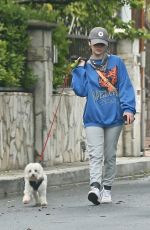 LUCY HALE Out with Her Dog Elvis in Los Angeles 04/10/2020