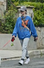 LUCY HALE Out with Her Dog Elvis in Los Angeles 04/10/2020