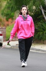 LUCY HALE Wearing Bandana Mask Out on Easter Sunday in Studio City 04/12/2020