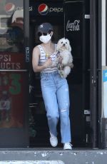 LUCY HALE Wearing Mask at a Gas Station in Beverly Hills 04/14/2020