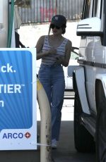 LUCY HALE Wearing Mask at a Gas Station in Beverly Hills 04/14/2020