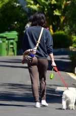 LUCY HALE Wearing Mask Out with Her Dog in Studio City 04/22/2020