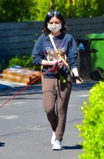 LUCY HALE Wearing Mask Out with Her Dog in Studio City 04/22/2020