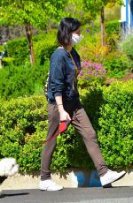 LUCY HALE Wearing Mask Out with Her Dog in Studio City 04/22/2020