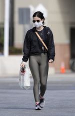LUCY HALE Wears a Mask Heading to CVS in Los Angeles 04/04/2020