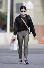 LUCY HALE Wears a Mask Heading to CVS in Los Angeles 04/04/2020