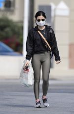 LUCY HALE Wears a Mask Heading to CVS in Los Angeles 04/04/2020