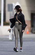 LUCY HALE Wears a Mask Heading to CVS in Los Angeles 04/04/2020
