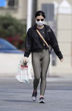 LUCY HALE Wears a Mask Heading to CVS in Los Angeles 04/04/2020