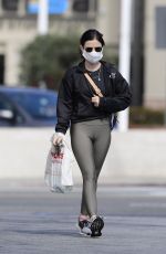 LUCY HALE Wears a Mask Heading to CVS in Los Angeles 04/04/2020