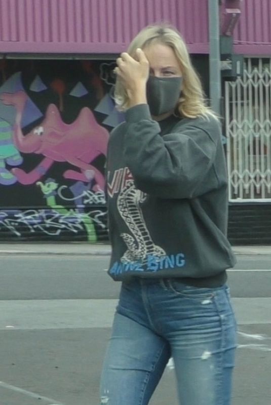 MALIN AKERMAN in Ripped Denim at Rite Aid in Los Angeles 04/20/2020