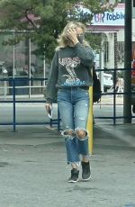 MALIN AKERMAN in Ripped Denim at Rite Aid in Los Angeles 04/20/2020