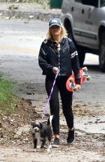 MALIN AKERMAN Out with Her Dog in Los Angeles 04/08/2020