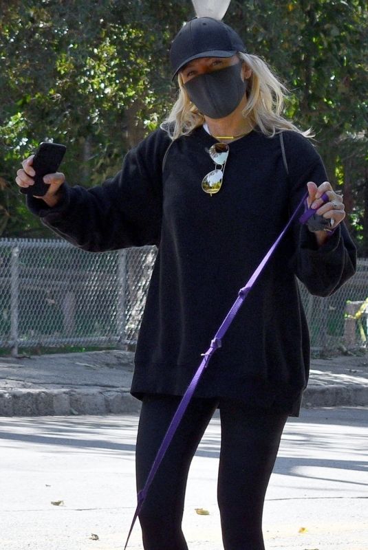 MALIN AKERMAN Wearing Black Mask Out at Griffith Park in Los Feliz 04/21/2020