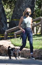 MALIN AKERMAN Wearing Mask Out with Her Dog at Griffith Park 04/15/2020