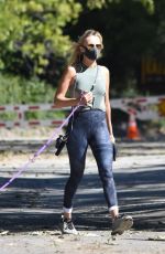 MALIN AKERMAN Wearing Mask Out with Her Dog at Griffith Park 04/15/2020