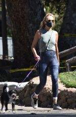 MALIN AKERMAN Wearing Mask Out with Her Dog at Griffith Park 04/15/2020