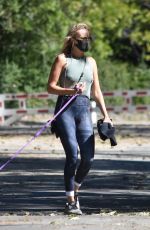 MALIN AKERMAN Wearing Mask Out with Her Dog at Griffith Park 04/15/2020